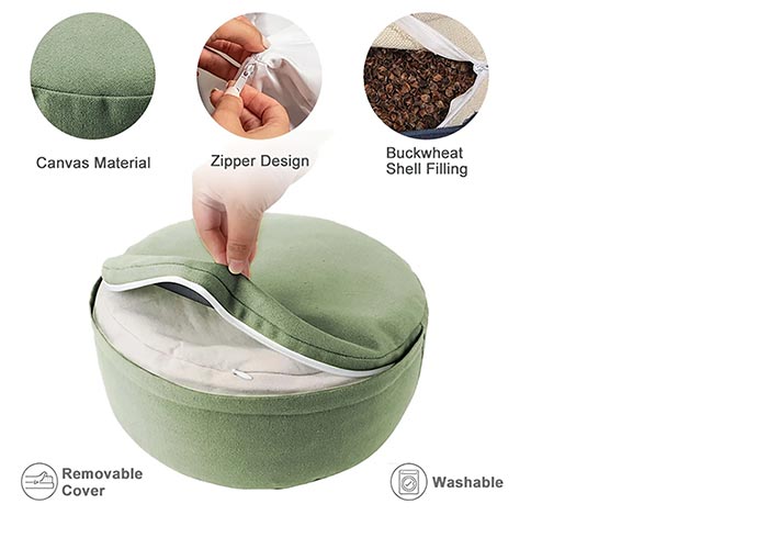 Round linen cushions