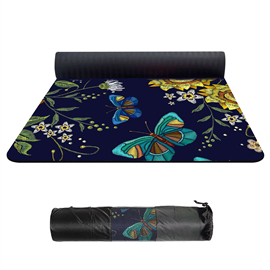 Custom printing TPE bottom with suede surface yoga mat