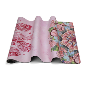 Custom design/logo printing suede surface rubber bottom yoga mat - 副本
