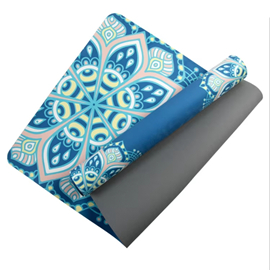 Custom printing suede TPE yoga mat