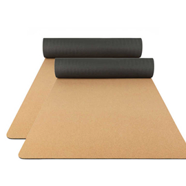 Custom printing natural cork TPE yoga mat
