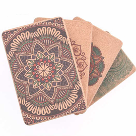 Color printing natural cork yoga block/bricks